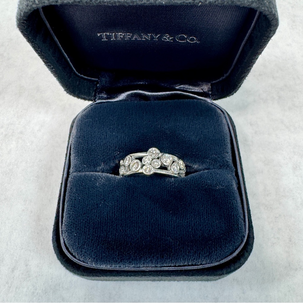 TIFFANY & CO Diamond Platinum Bubble Ring - Sz 6 - Picture 5 of 13